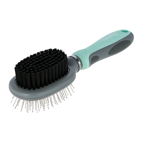 სავარცხელი ორ ზედაპირზე Kerbl Double Brush Flexible 21X6